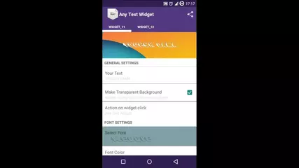 Simple Text Widget Demo