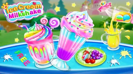 Ice Cream Milkshake Maker-Ice Dessert Sweet Games