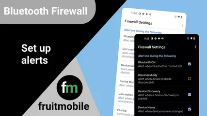 Setup alerts using Bluetooth Firewall