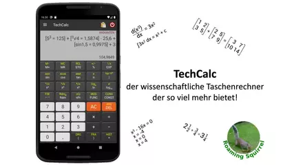 TechCalc - der voll ausgestatteter wissenschaftlicher Grafikrechner für Android