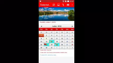 český kalendář 2018