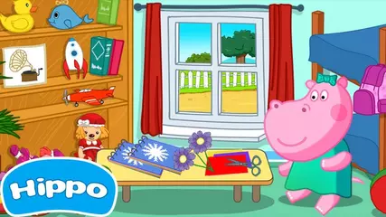 Hippo 🌼 Kindergarten Art Homework 🌼 Cartoon game for kids