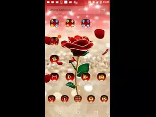 3D Valentine Gold Rose Theme