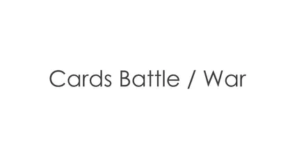 Cards Battle / War Card Game for Android and iOS