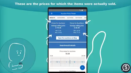 How to find the market value of any item on ebay - for Andriod