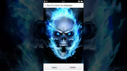 Blue Fire Skull Live Wallpaper