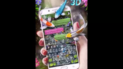 Lively 3D Koi Fish Keyboard Theme