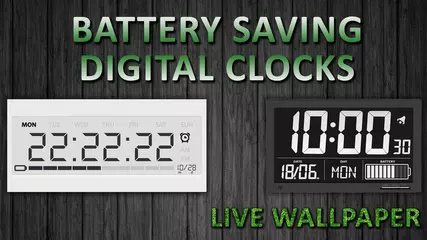 Battery Saving Digital Clocks Live Wallpaper on Android
