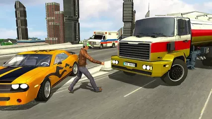 Modern City Gas Station 3D Pickup Truck Refueling