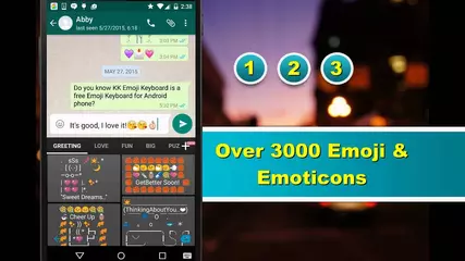 Emoji Keyboard For Android with over 3000 iOS 9 emoji, emoticon, smiley, sticker and animated GIFs