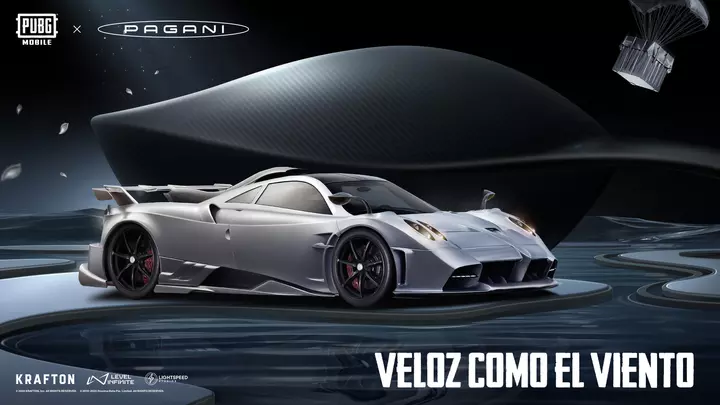 PUBG MOBILE, colaboración de PUBG MOBILE y Pagani, vehículos de Pagani en PUBG MOBILE