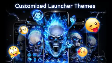 Blue Fire Skull Live Wallpapers