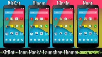 Android KitKat 4.4 Icon Pack and Theme - Nova, Apex, GO Launcher EX and more...