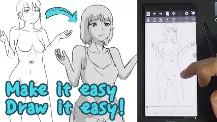 How to draw a girl body with Galaxy Note 10