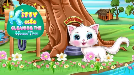 Kitty Kate Cleaning the House Tree