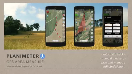 Planimeter - GPS area measure. All kinds of measurements on Google Maps using Android and GPS.