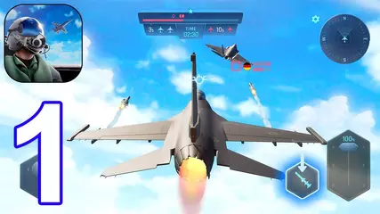 Sky Warriors: Airplane Combat - Gameplay Walkthrough Part 1 Tutorial (Android, iOS)