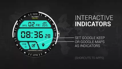 Interactive Military Digital Watch Face