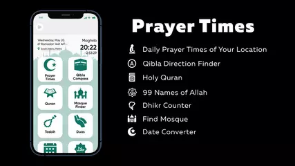 Prayer Times - Azan, Fajr, Dhuhr prayer, Isha
