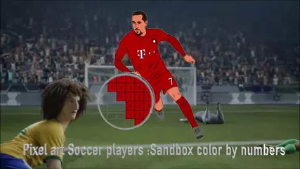 Pixel art Soccer players :Sandbox color by numbers