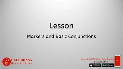 Markers And Basic Conjunctions - Learn Tagalog