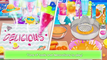 Frozen Rainbow Ice Pops & Ice Cream Cooking Games